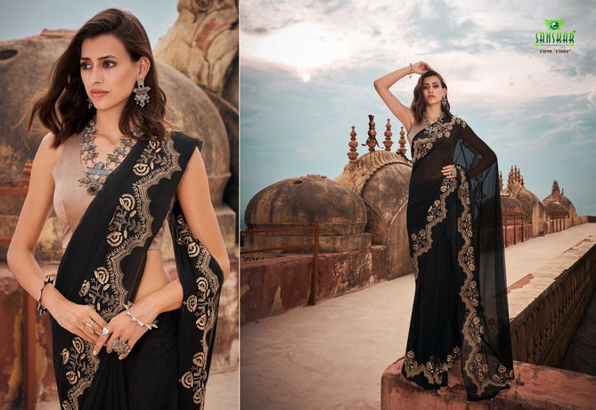 Sanskar Naari Party Wear Brasso Fancy Latest Saree Collection